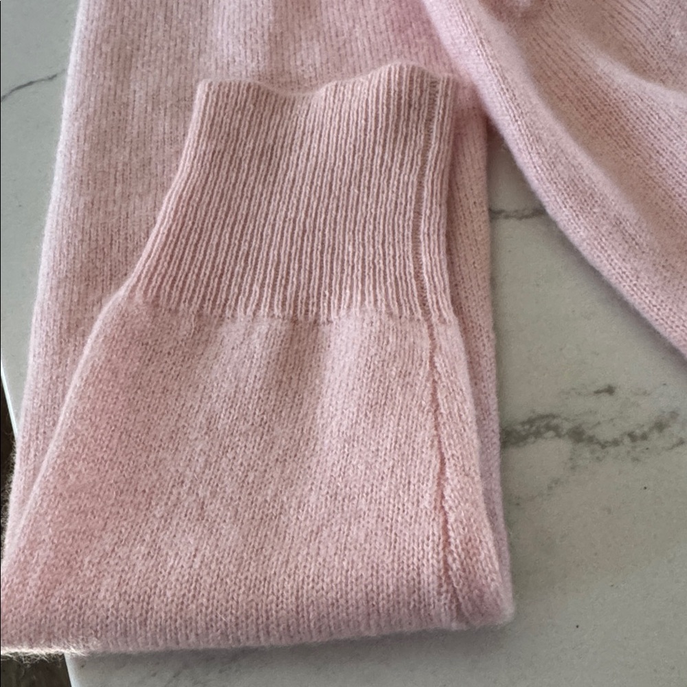 Lord & Taylor Light Pink Cashmere-Blend Crewneck Cardigan - Picture 5 of 6